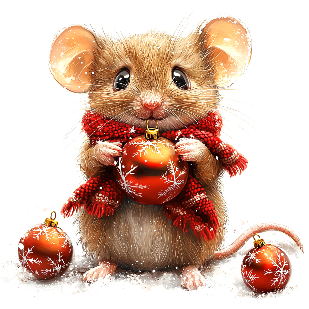 Decorated Sugar Cookies - Christmas Mouse - Hobby Hill Farm