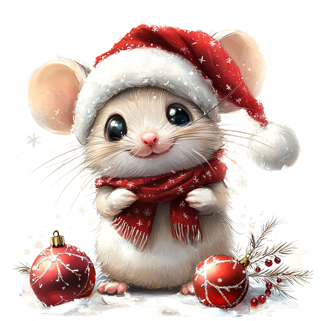 Decorated Sugar Cookies - Christmas Mouse - Hobby Hill Farm