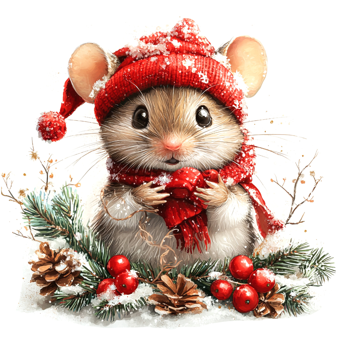 Decorated Sugar Cookies - Christmas Mouse - Hobby Hill Farm