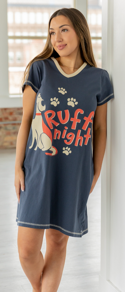 Ruff Night V-Neck Nightshirt - Hobby Hill Farm