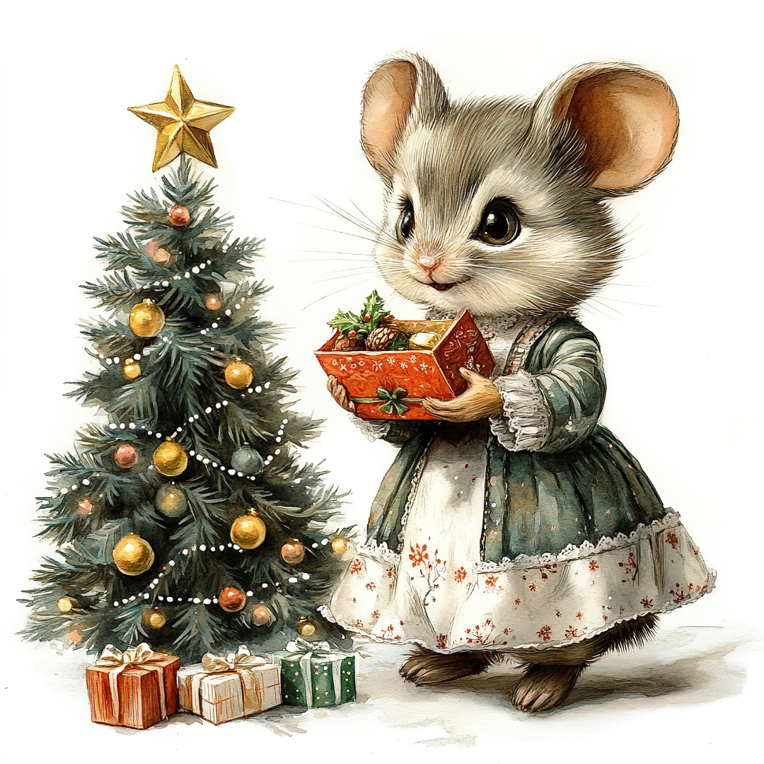 Decorated Vintage Mouse Sugar Cookies - Hobby Hill Farm