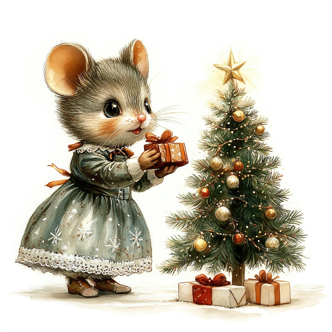 Decorated Vintage Mouse Sugar Cookies - Hobby Hill Farm