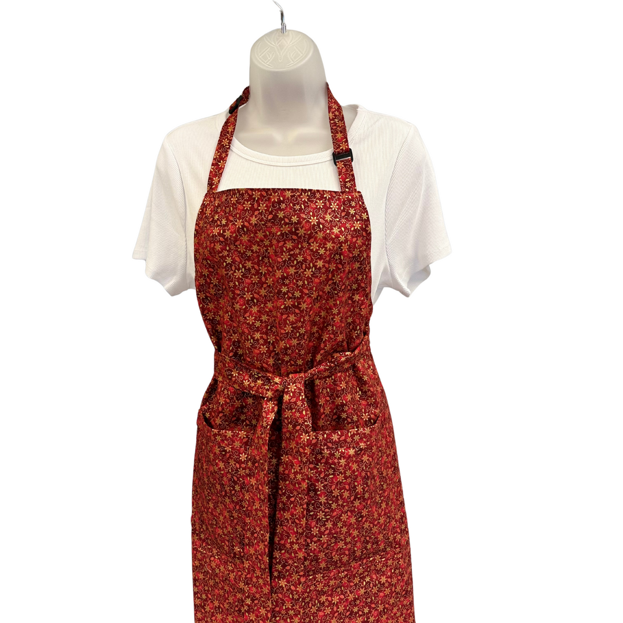 Apron - Holiday Red & Gold - Hobby Hill Farm