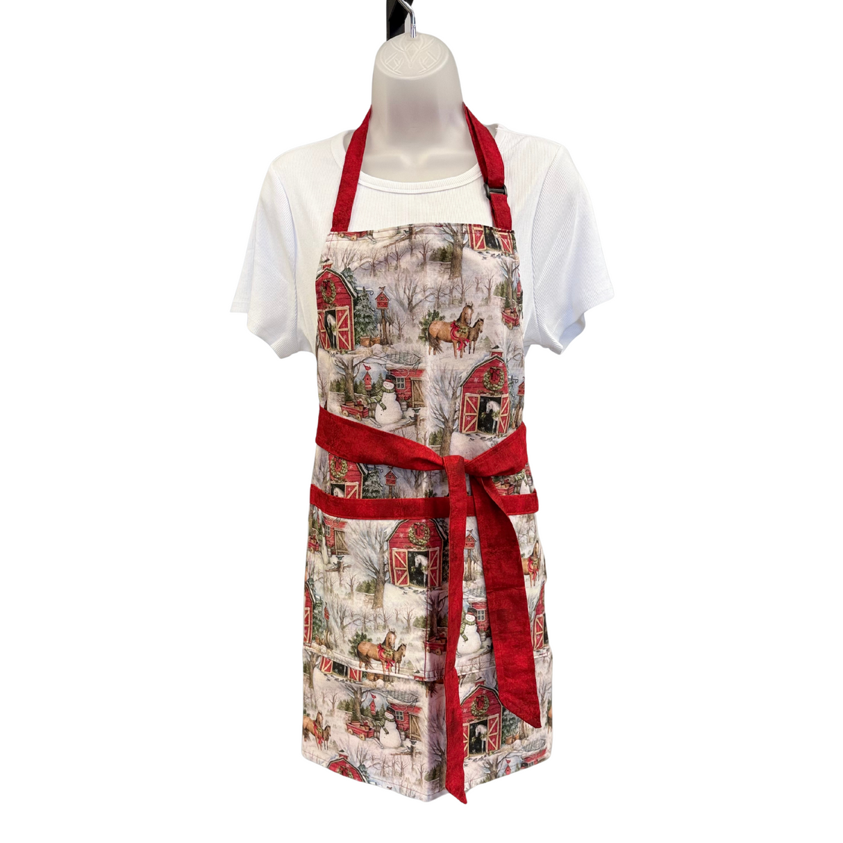 Apron - Winter Farm Scene - Hobby Hill Farm