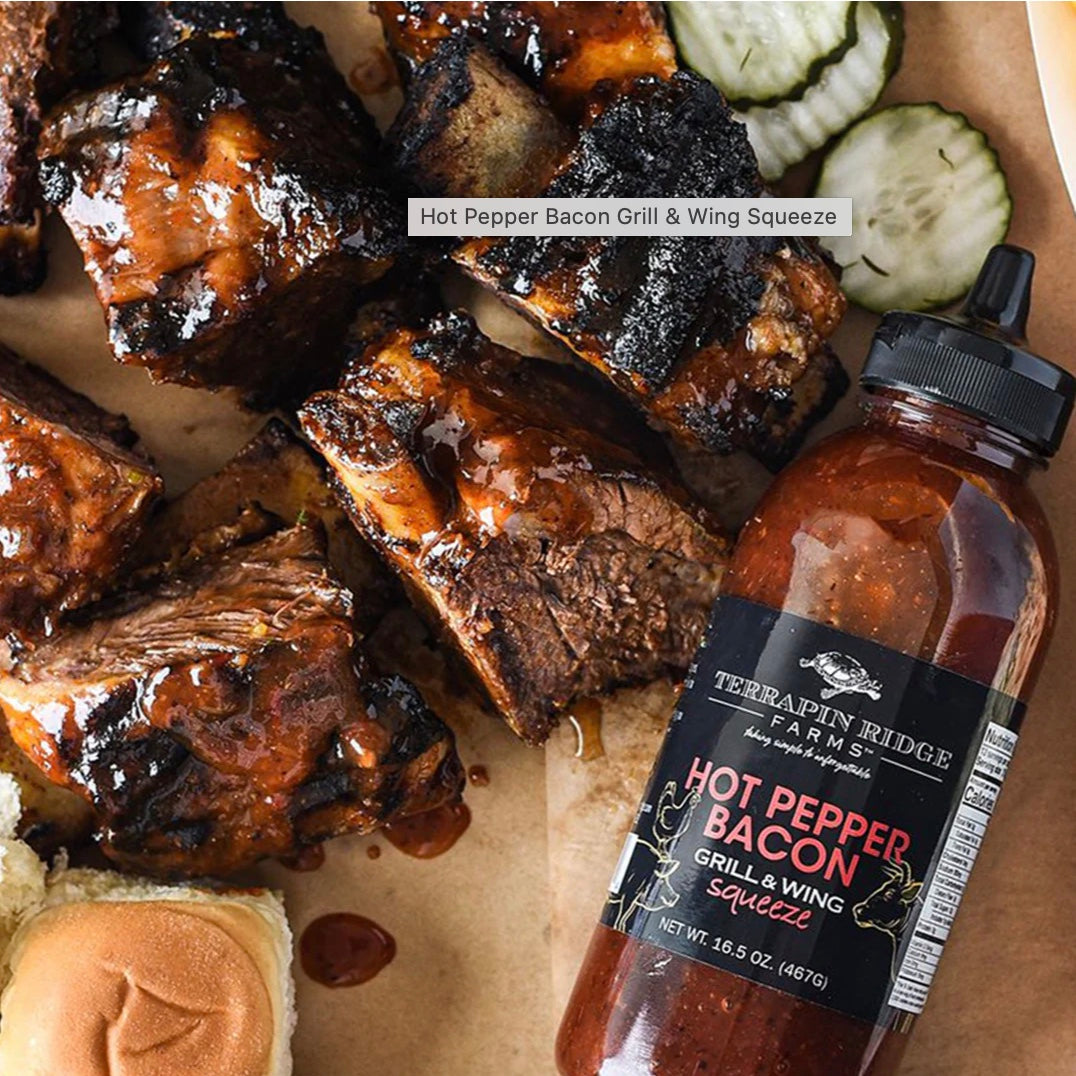 Hot Pepper Bacon Glazed Short Ribs