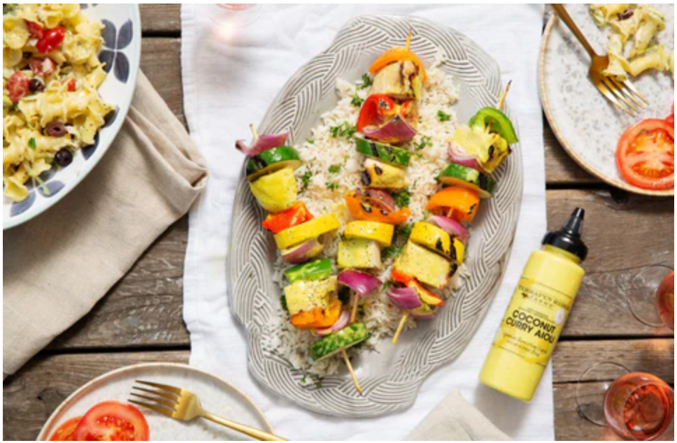 Coconut Curry Veggie Kebabs