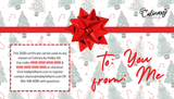 Culinary by Hobby Hill holiday gift certificate with a red bow and Christmas tree pattern