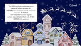 Culinary by Hobby Hill Christmas gift certificate with Santa by the fireplace and tree