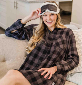 Grey Plaid Nightshirt - Hobby Hill Farm