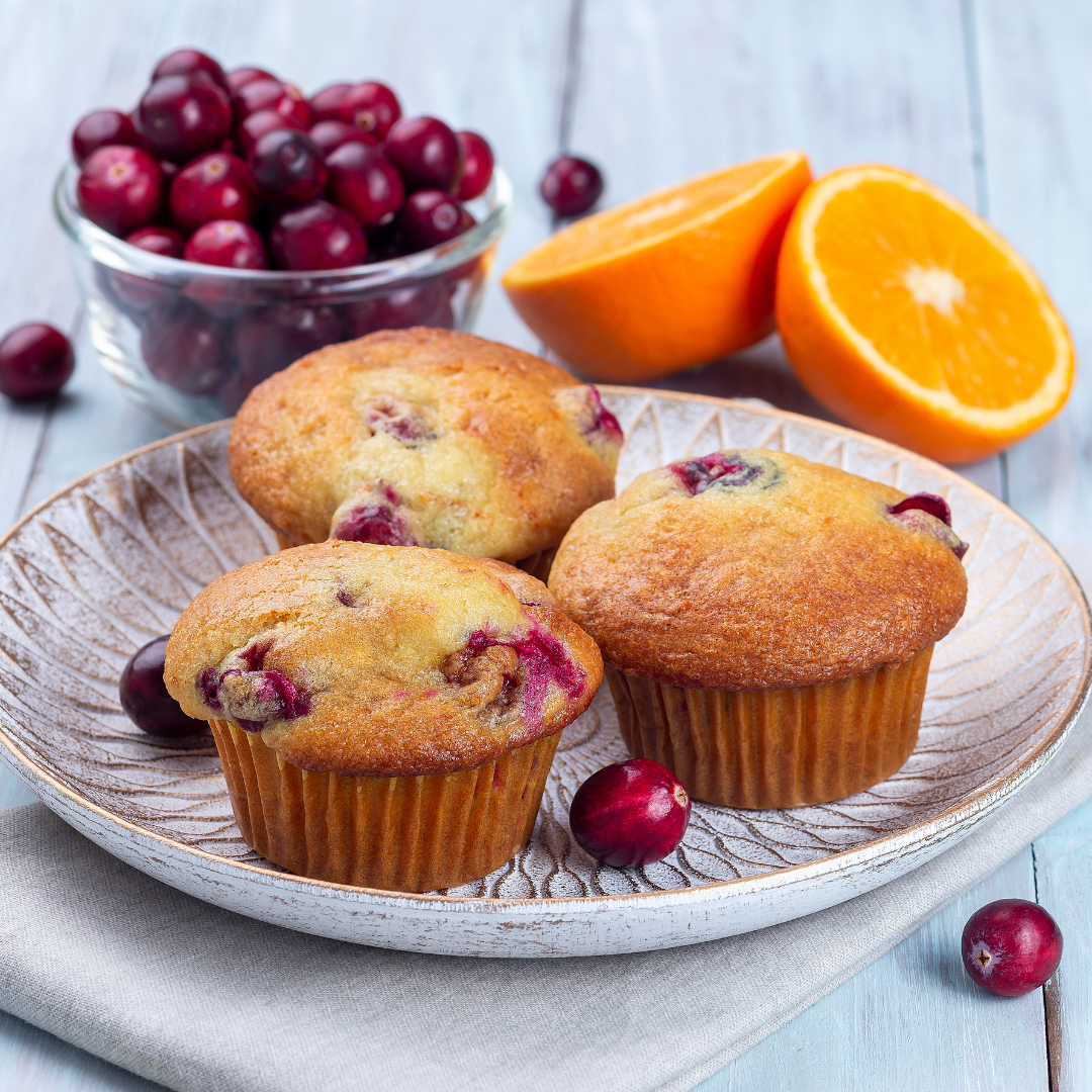 Orange cranberry muffins baked in a hands-on Culinary by Hobby Hill class