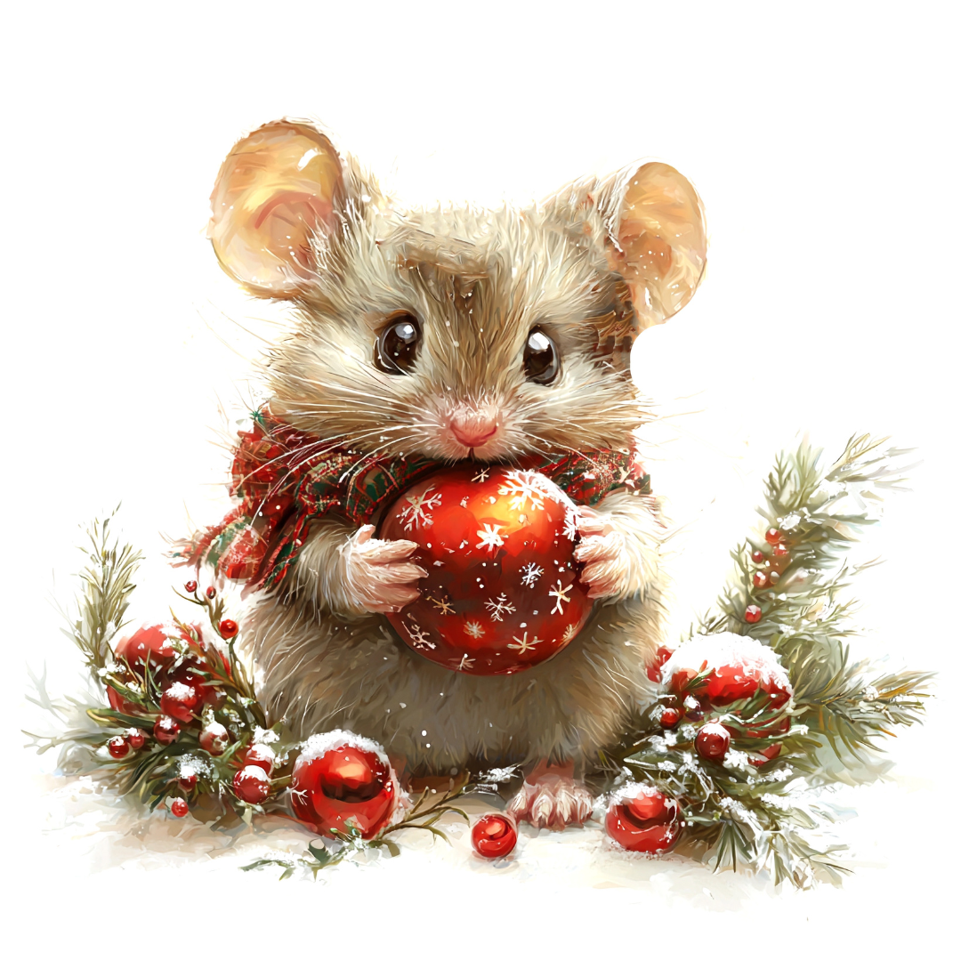 Decorated Sugar Cookies - Christmas Mouse - Hobby Hill Farm