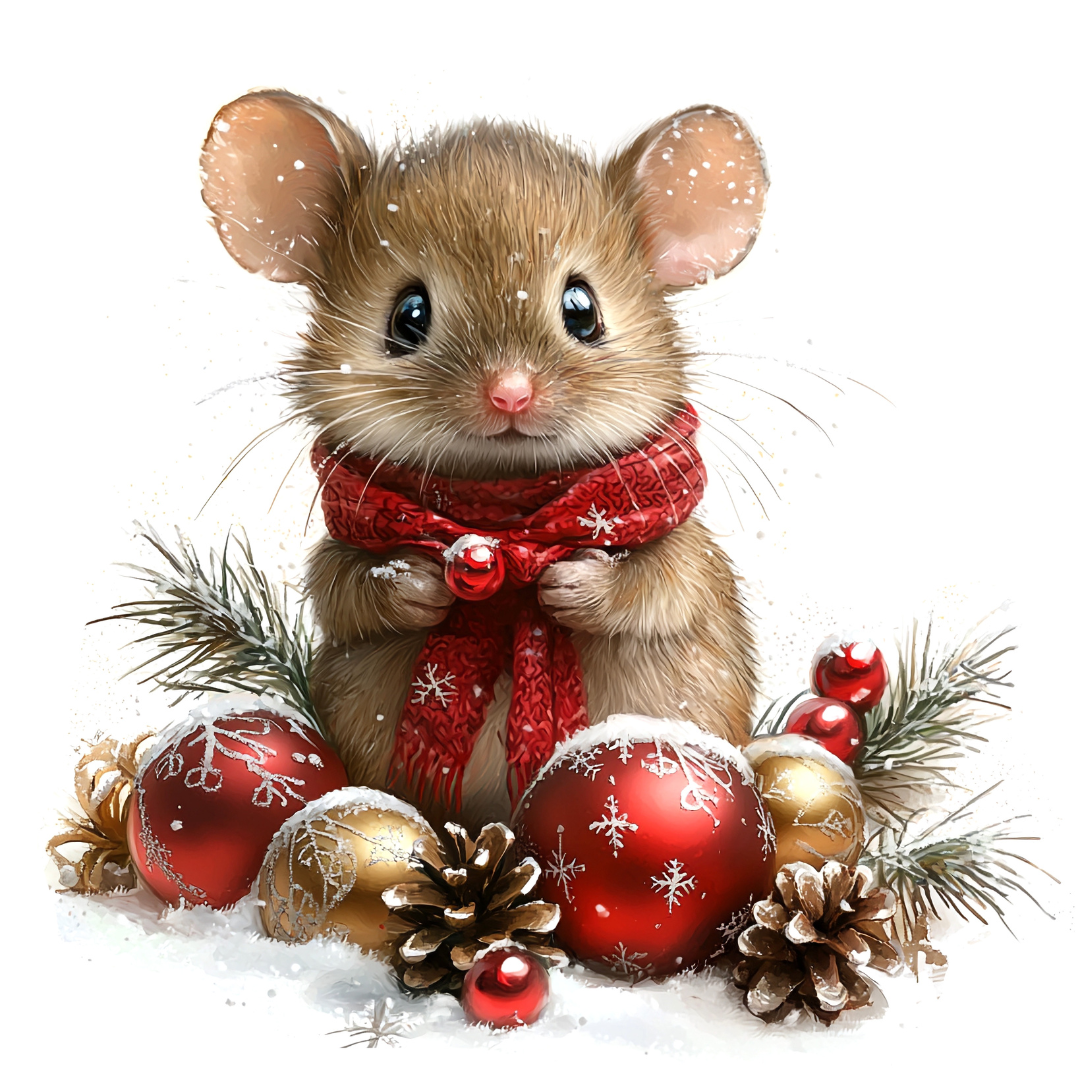 Decorated Sugar Cookies - Christmas Mouse - Hobby Hill Farm
