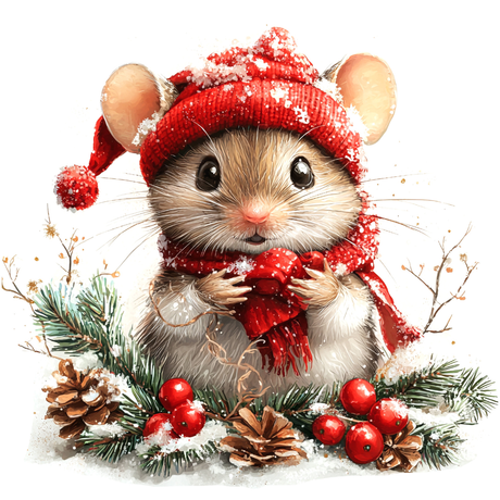 Decorated Sugar Cookies - Christmas Mouse - Hobby Hill Farm