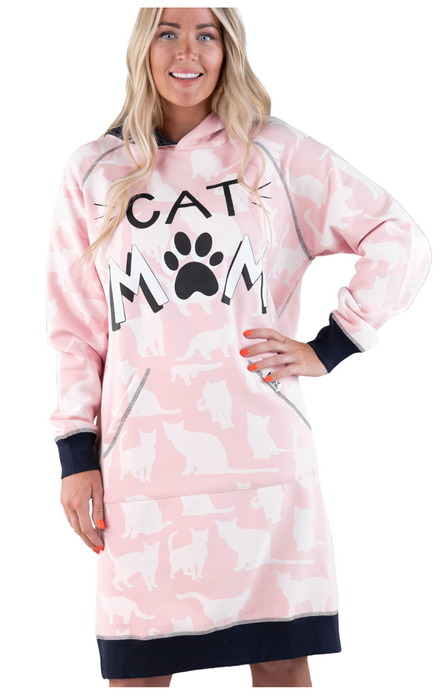 Cat Mom Sleep Hoodie - Hobby Hill Farm