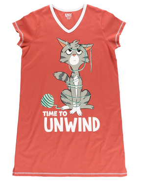 Time to Unwind V-Neck Nightshirt - Hobby Hill Farm