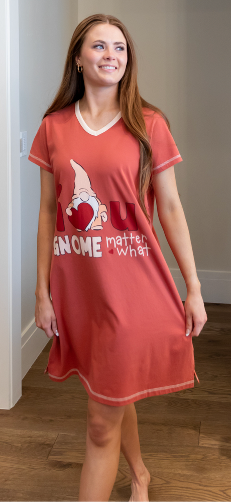 I Gnome U V-Neck Nightshirt - Hobby Hill Farm