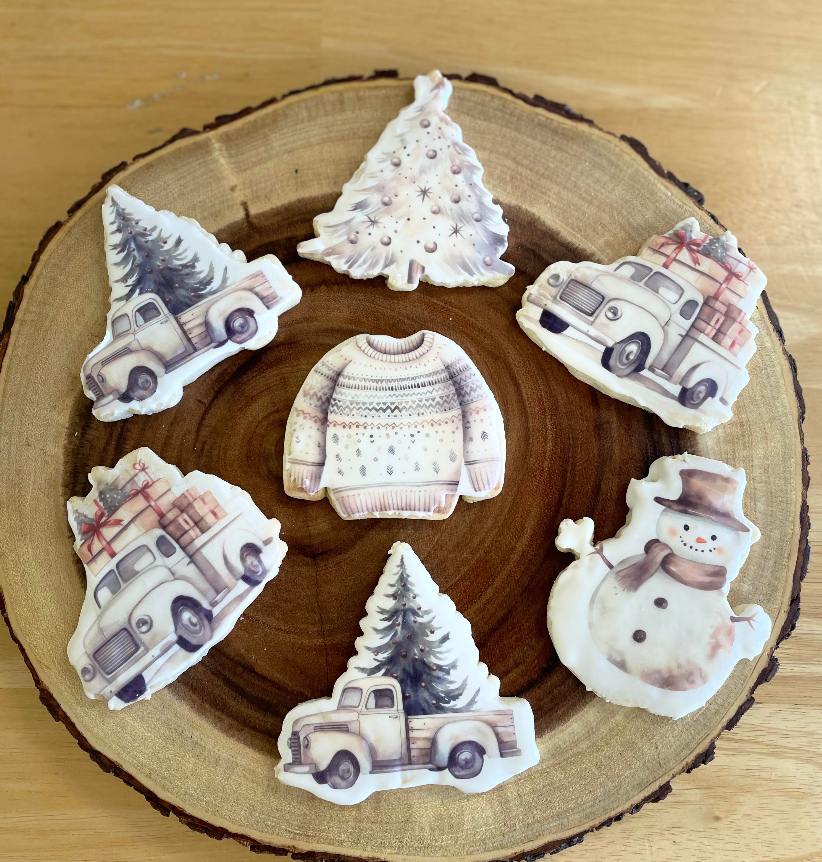 Decorated Vintage Truck Sugar Cookies - Hobby Hill Farm