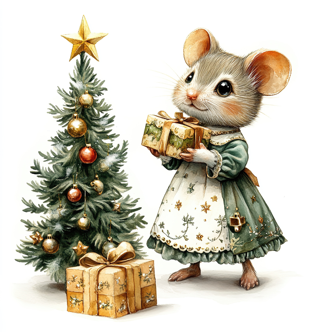 Decorated Vintage Mouse Sugar Cookies - Hobby Hill Farm