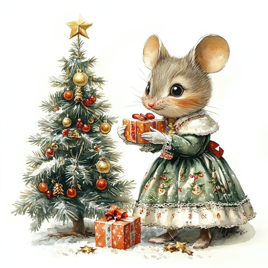 Decorated Vintage Mouse Sugar Cookies - Hobby Hill Farm