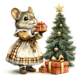 Decorated Vintage Mouse Sugar Cookies - Hobby Hill Farm