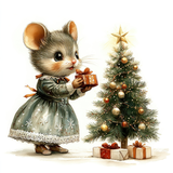 Decorated Vintage Mouse Sugar Cookies - Hobby Hill Farm