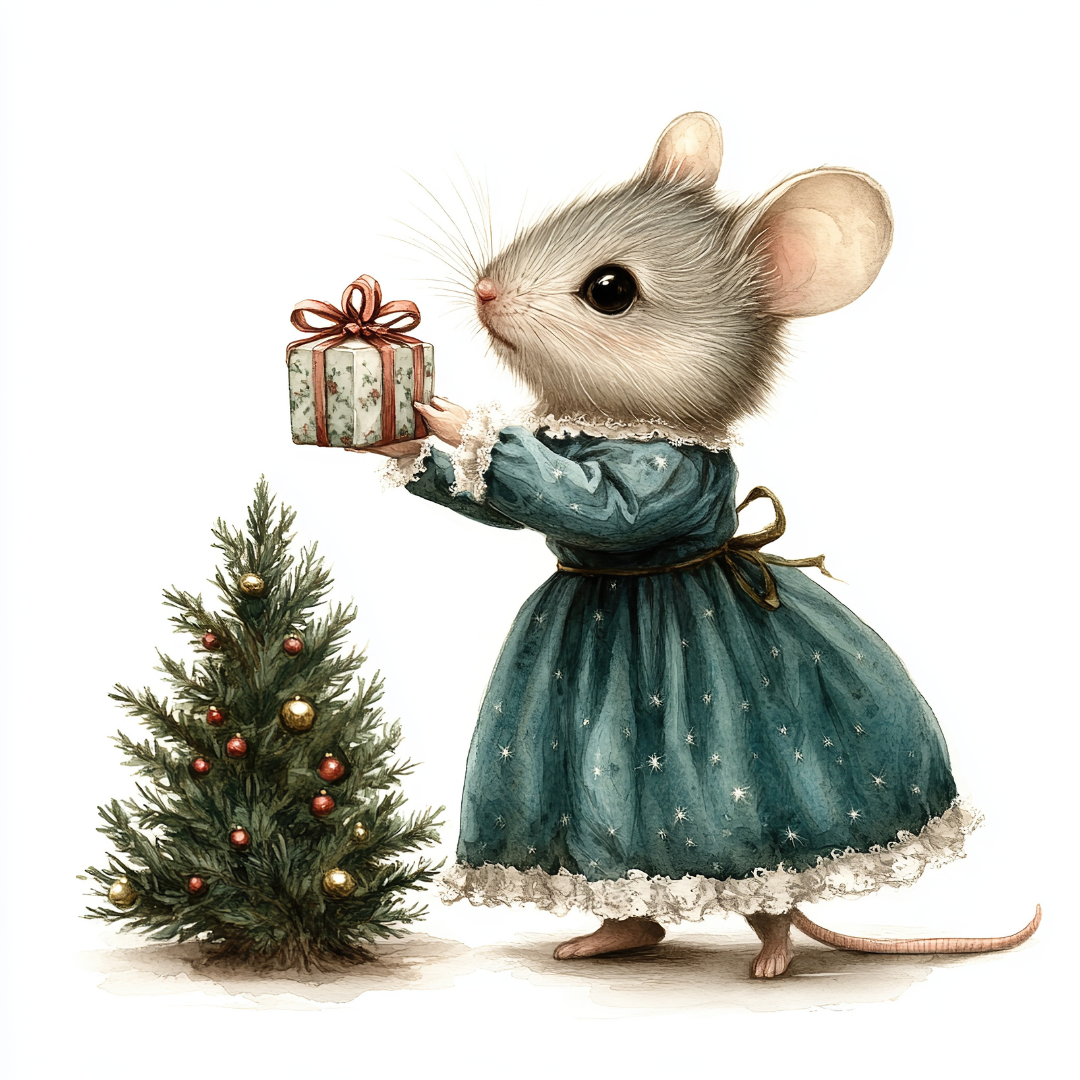 Decorated Vintage Mouse Sugar Cookies - Hobby Hill Farm