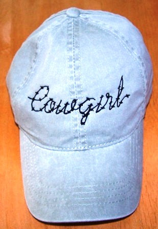 Cowgirl Embroidered Ball Cap - Hobby Hill Farm
