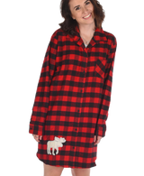 Flannel Moose Plaid Nightshirt - Hobby Hill Farm