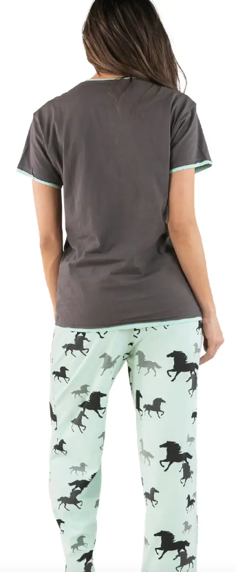 Mint Horse PJ Set - Hobby Hill Farm