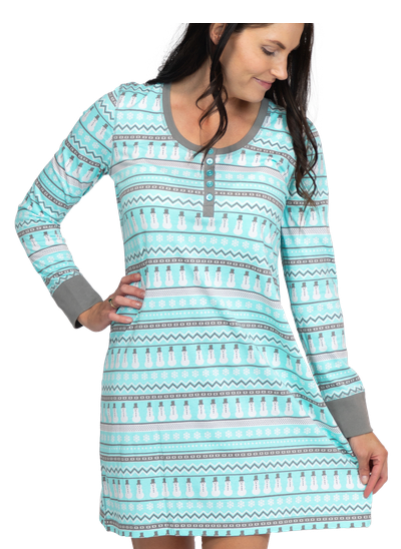 Nordic Snowman Nightshirt S/M - Hobby Hill Farm